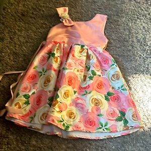 Girls size 10 floral peach Easter dress
